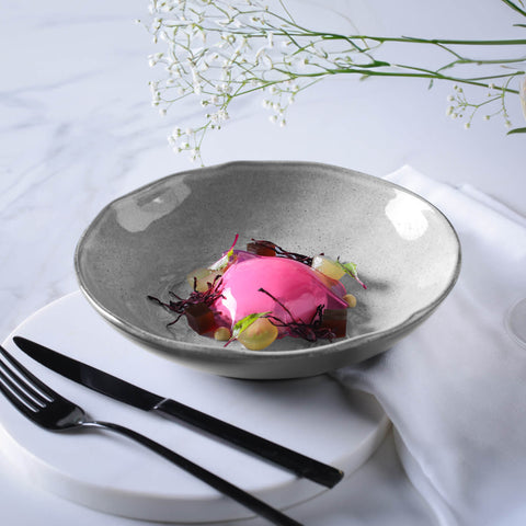 Porto Brasil Minimalist Abstract Stoneware Hand Finished Glazed Salad Bowl - Set of 6