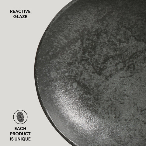 Porto Brasil Minimalist Abstract Hand Finished Glazed Stoneware Salad Bowl - Set of 6