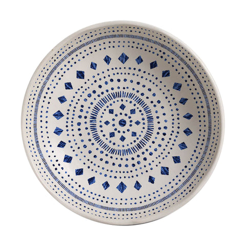 Porto Brasil Mediterranean Geometric Hand Finished Stoneware Salad Bowl - Set of 6