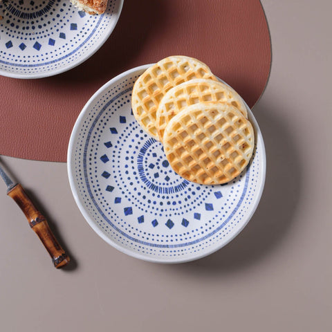 Porto Brasil Mediterranean Geometric Hand Finished Stoneware Salad Bowl - Set of 6