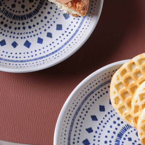 Porto Brasil Mediterranean Geometric Hand Finished Stoneware Salad Bowl - Set of 6