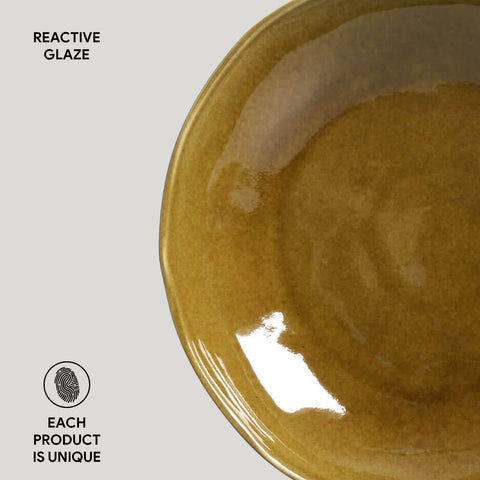 Porto Brasil Organic Abstract Hand Finished Glazed Stoneware Salad Bowl - Set of 6