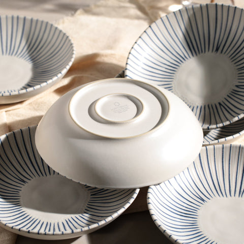 Porto Brasil Porto Brasil Decorated Hand Finished Scandinavian Salad Bowl - Set of 6