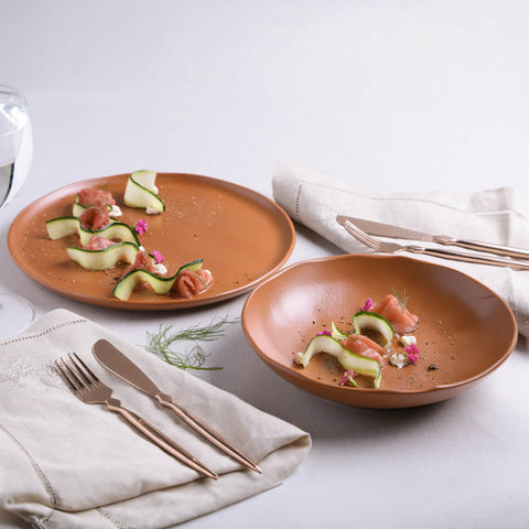 Porto Brasil Organic Hand Finished Glazed Stoneware Salad Bowl Set - Set of 6