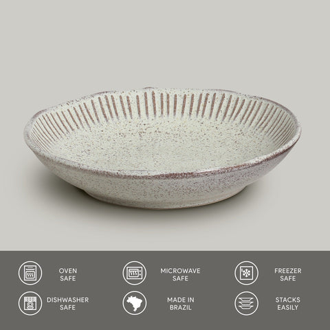 Porto Brasil Organic Abstract Hand Finished Stoneware Salad Bowl - Set of 6