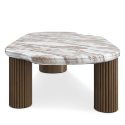 Seychelles Timeless Minimalist Freeform Marble Drum Coffee Table