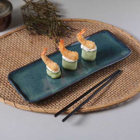 Porto Brasil Modern Abstract Hand Finished Stoneware Serving Platter - Set of 4