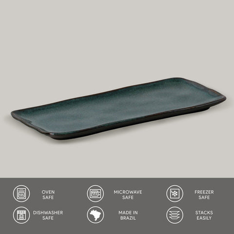 Porto Brasil Modern Abstract Hand Finished Stoneware Serving Platter - Set of 4