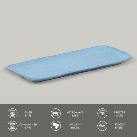 Porto Brasil Organic Abstract Stoneware Hand Finished Glazed Serving Platter - Set of 4