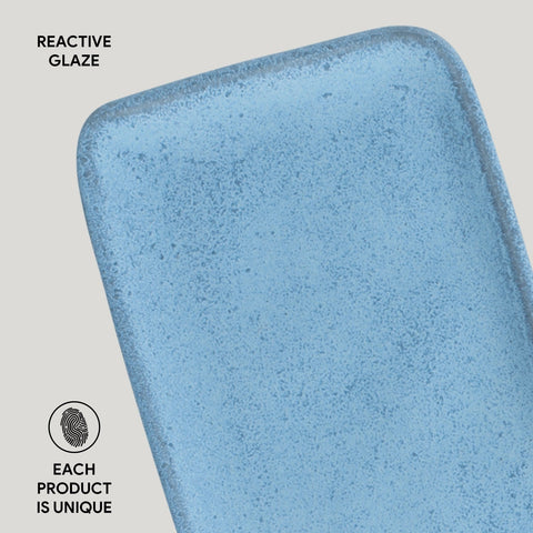 Porto Brasil Organic Abstract Stoneware Hand Finished Glazed Serving Platter - Set of 4