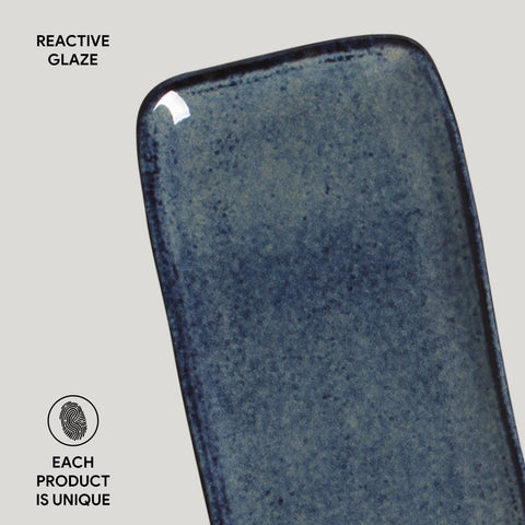 Porto Brasil Organic Abstract Hand Finished Stoneware Serving Platter - Set of 4