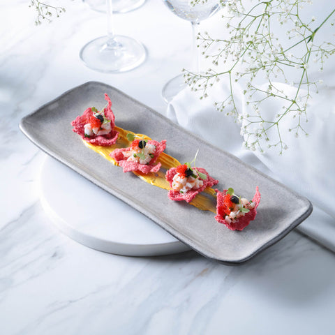 Porto Brasil Minimalist Hand Finished Glazed Stoneware Serving Platter - Set of 4