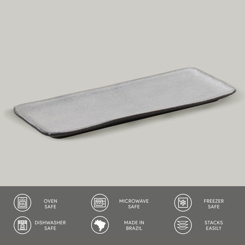 Porto Brasil Minimalist Hand Finished Glazed Stoneware Serving Platter - Set of 4