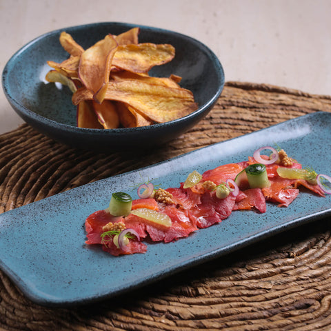 Porto Brasil Modern Abstract Hand Finished Stoneware Serving Platter - Set of 4