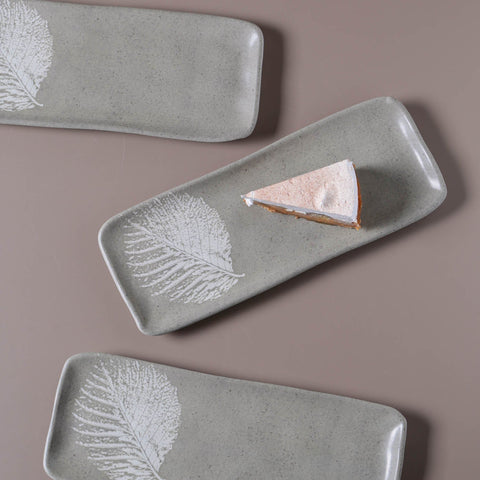 Porto Brasil Organic Minimalist Hand Finished Stoneware Serving Platter - Set of 4