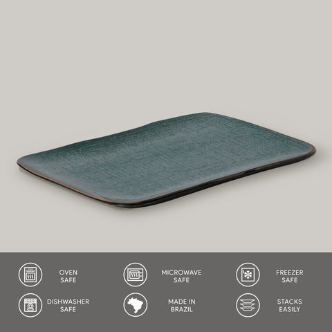 Porto Brasil Modern Abstract Hand Finished Stoneware Serving Platter - Set of 4