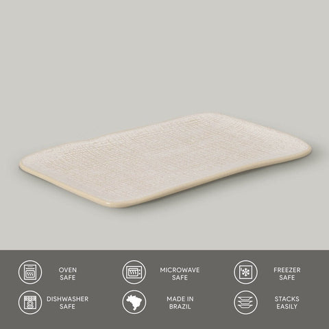 Porto Brasil Porto Brasil Everyday Abstract Glazed Stoneware Serving Platter - Set of 4