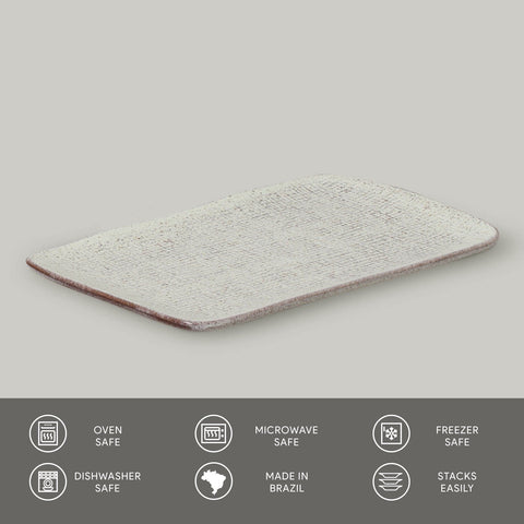 Porto Brasil Modern Abstract Hand Finished Glazed Stoneware Serving Platter - Set of 4