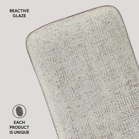 Porto Brasil Modern Abstract Hand Finished Glazed Stoneware Serving Platter - Set of 4