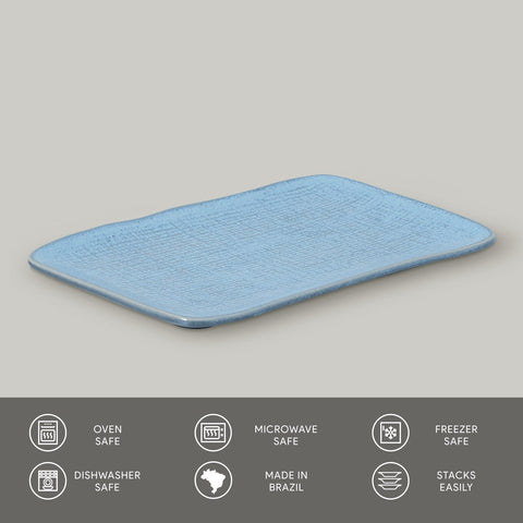 Porto Brasil Contemporary Abstract Stoneware Serving Platter Set - Set of 4