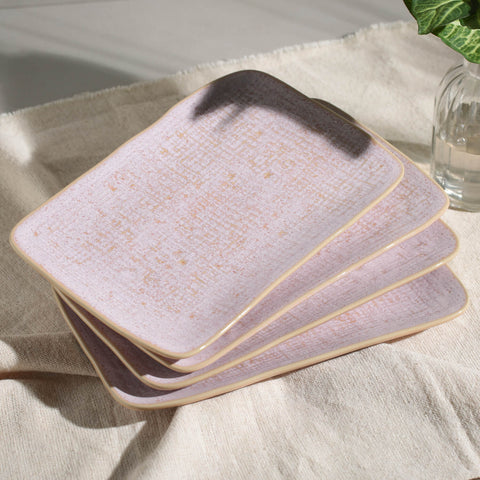 Porto Brasil Modern Abstract Hand Finished Glazed Stoneware Serving Platter - Set of 4