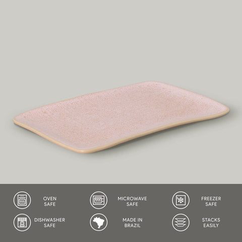 Porto Brasil Modern Abstract Hand Finished Glazed Stoneware Serving Platter - Set of 4