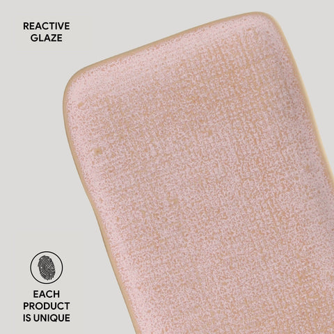 Porto Brasil Modern Abstract Hand Finished Glazed Stoneware Serving Platter - Set of 4