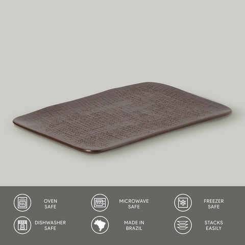 Porto Brasil Porto Brasil Modern Abstract Stoneware Serving Platter - Set of 4