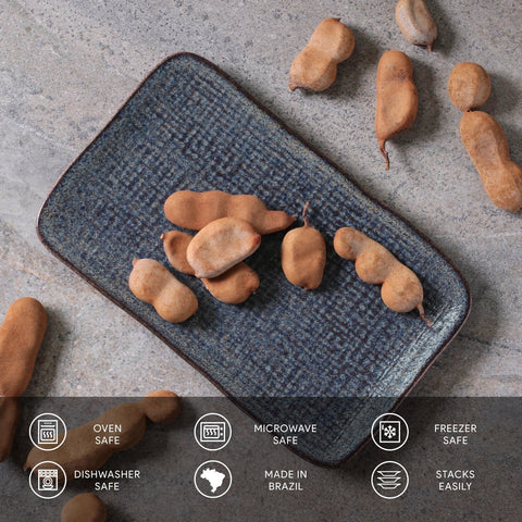 Porto Brasil Porto Brasil Everyday Organic Abstract Stoneware Serving Platter - Set of 4