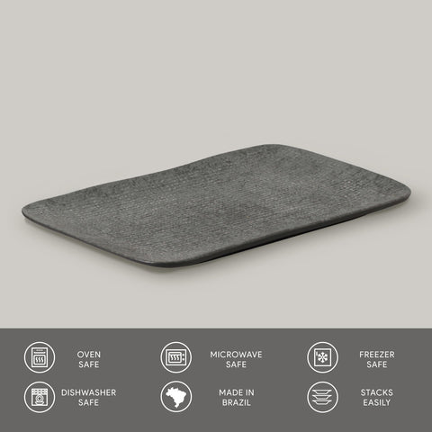 Porto Brasil Modern Abstract Hand Finished Stoneware Serving Platter - Set of 4