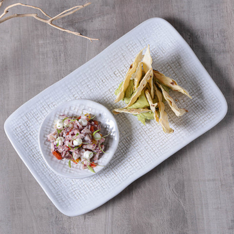 Porto Brasil Minimalist Abstract Hand Finished Stoneware Serving Platter - Set of 4