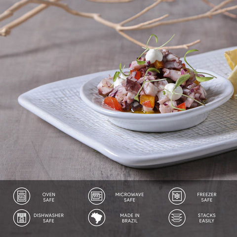 Porto Brasil Minimalist Abstract Hand Finished Stoneware Serving Platter - Set of 4