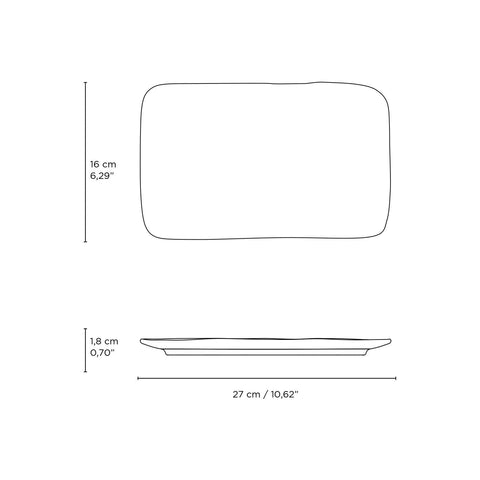 Porto Brasil Minimalist Abstract Hand Finished Stoneware Serving Platter - Set of 4