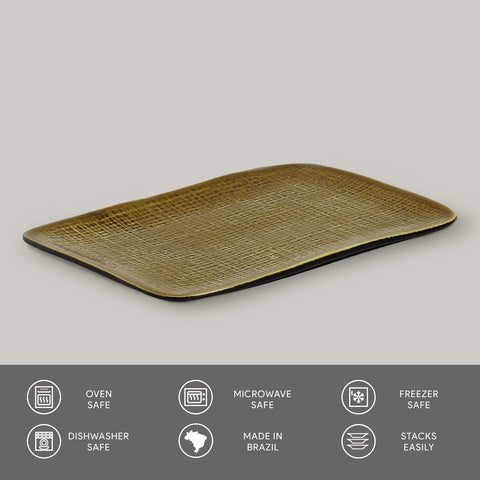 Porto Brasil Porto Brasil Decorated Organic Hand Finished Serving Platter - Set of 4