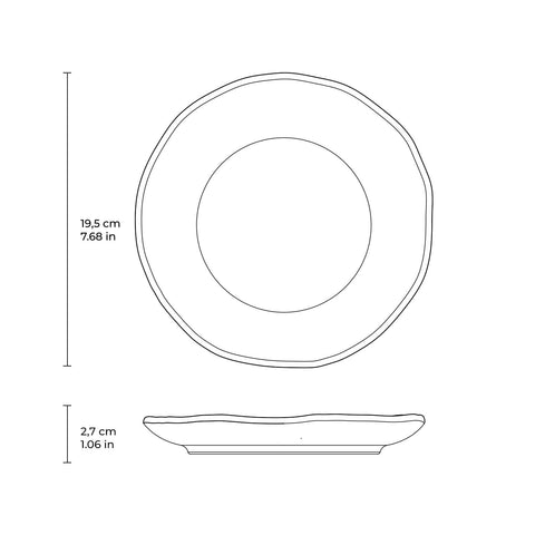 Porto Brasil Everyday Minimalist Abstract Glazed Stoneware Plate Set - Set of 6