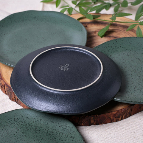 Porto Brasil Everyday Organic Abstract Glazed Stoneware Dessert Plate Set - Set of 6