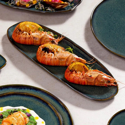 Porto Brasil Organic Abstract Stoneware Serving Platter Set - Set of 4