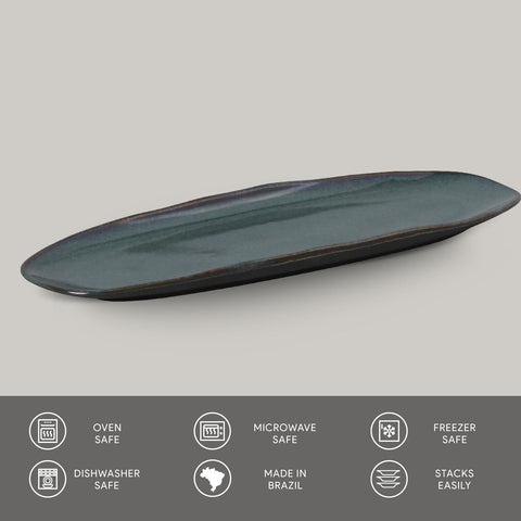 Porto Brasil Organic Abstract Stoneware Serving Platter Set - Set of 4