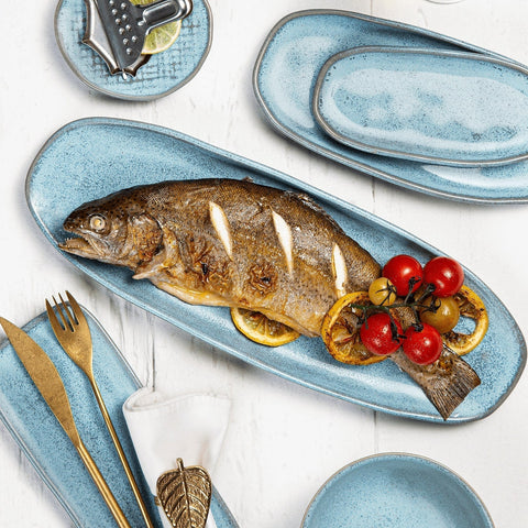 Porto Brasil Porto Brasil Everyday Minimalist Abstract Stoneware Serving Platter - Set of 4