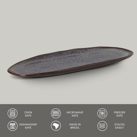 Porto Brasil Porto Brasil Everyday Abstract Glazed Stoneware Serving Platter - Set of 4