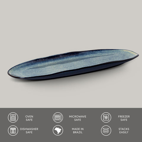 Porto Brasil Modern Abstract Hand Finished Stoneware Serving Platter - Set of 4