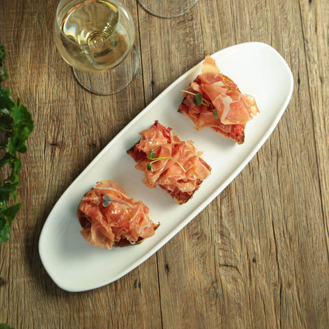 Porto Brasil Minimalist Hand Finished Glazed Stoneware Serving Platter - Set of 4