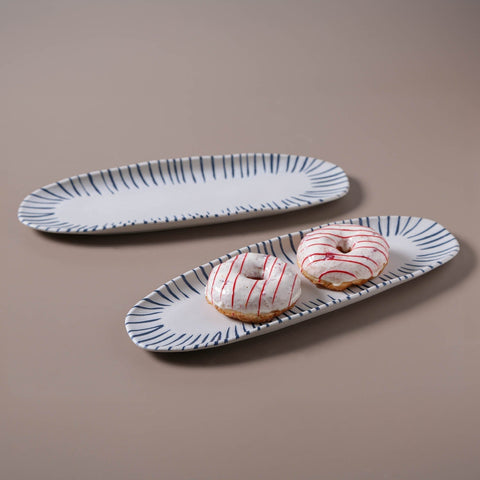 Porto Brasil Contemporary Hand Finished Glazed Stoneware Serving Platter - Set of 4