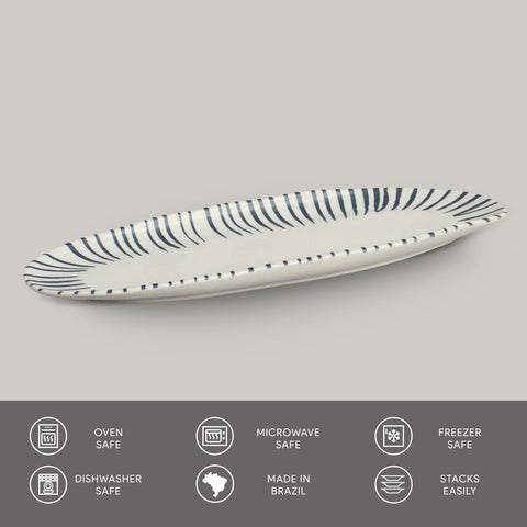 Porto Brasil Contemporary Hand Finished Glazed Stoneware Serving Platter - Set of 4