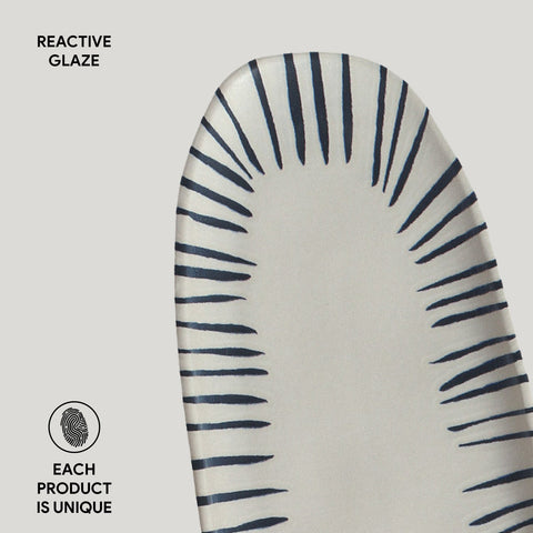 Porto Brasil Contemporary Hand Finished Glazed Stoneware Serving Platter - Set of 4