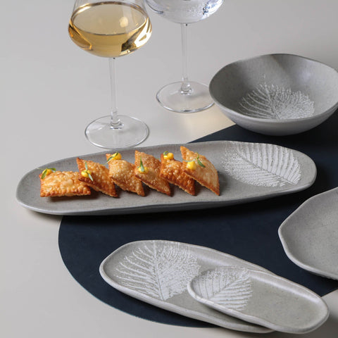 Porto Brasil Porto Brasil Decorated Organic Graphic Stoneware Serving Platter - Set of 4