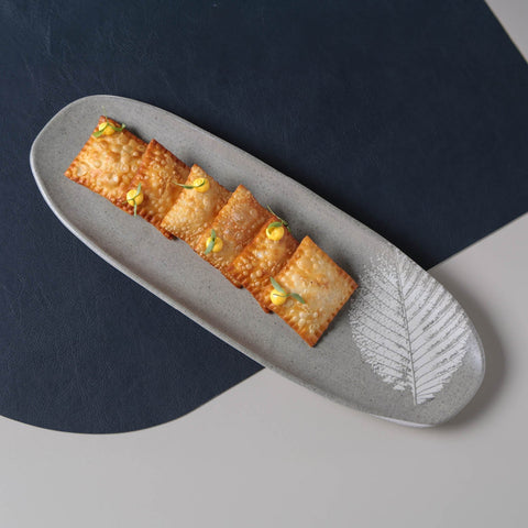 Porto Brasil Porto Brasil Decorated Organic Graphic Stoneware Serving Platter - Set of 4