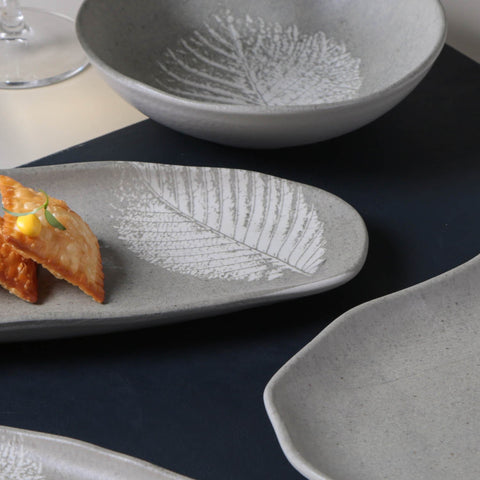 Porto Brasil Porto Brasil Decorated Organic Graphic Stoneware Serving Platter - Set of 4