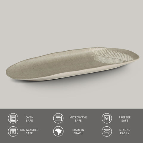 Porto Brasil Porto Brasil Decorated Organic Graphic Stoneware Serving Platter - Set of 4