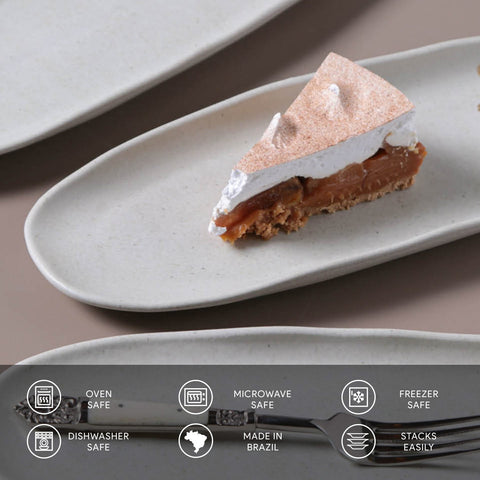 Porto Brasil Porto Brasil Organic Decorated Stoneware Serving Platter - Set of 4